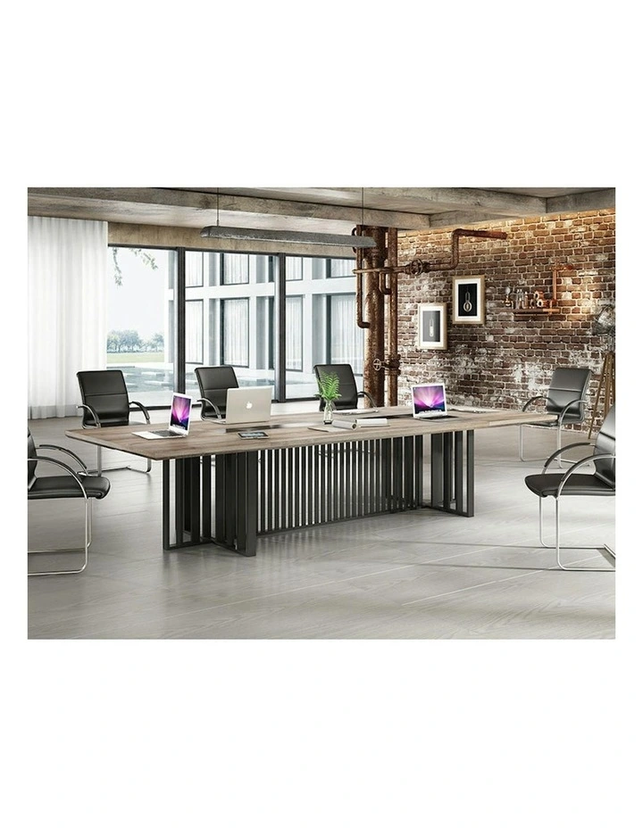 VIDAL Boardroom Table 3.6m x 1.2m - Warm Oak & Black image 2