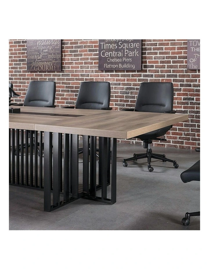 VIDAL Boardroom Table 3.6m x 1.2m - Warm Oak & Black image 3
