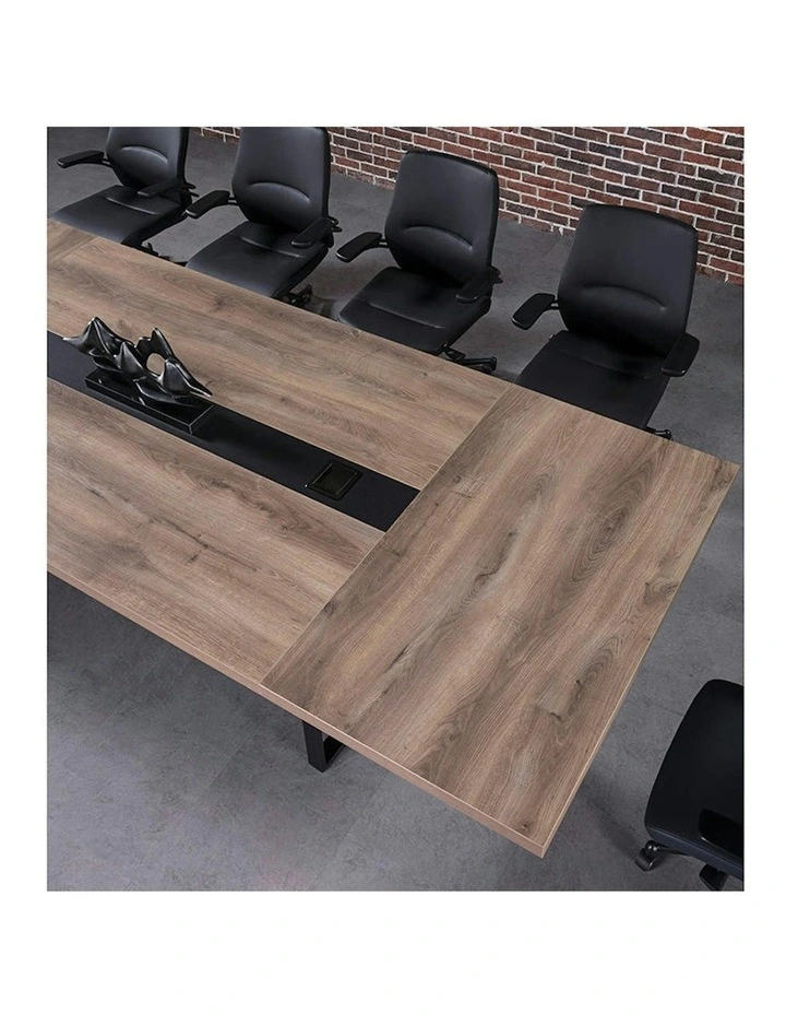 VIDAL Boardroom Table 3.6m x 1.2m - Warm Oak & Black image 5