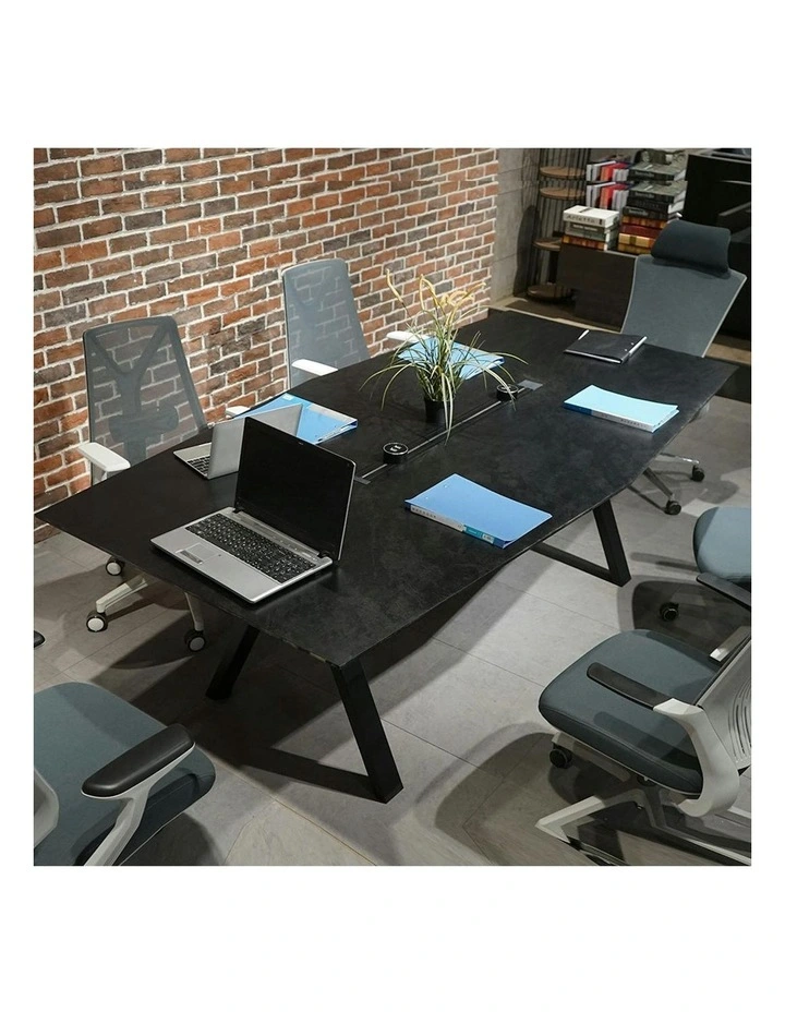 DOLAN Boardroom Meeting Table 2.4M - Black Concrete image 2