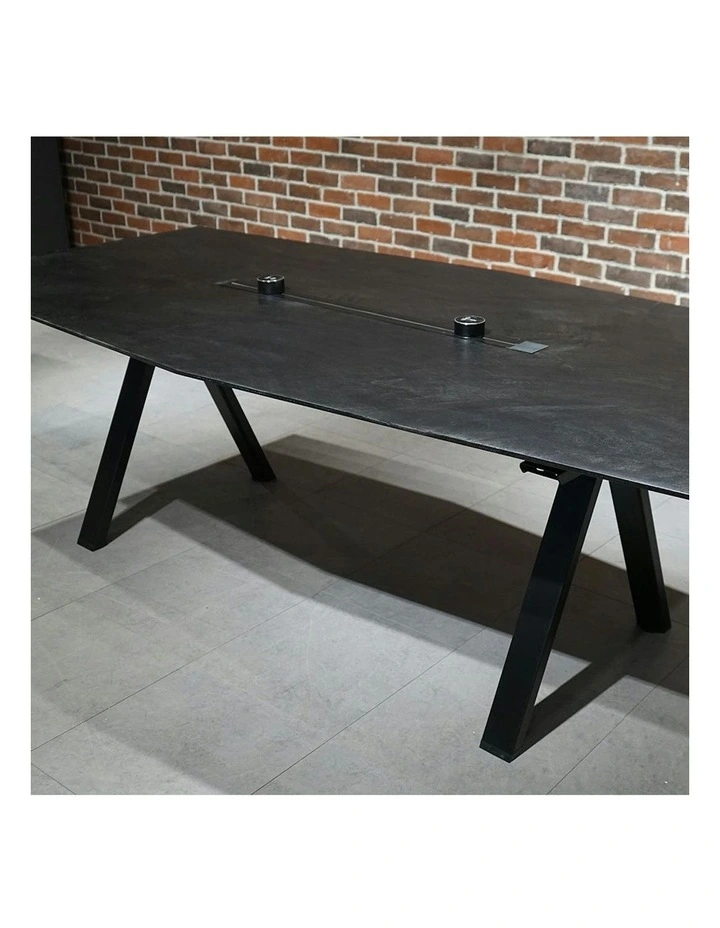 DOLAN Boardroom Meeting Table 2.4M - Black Concrete image 3