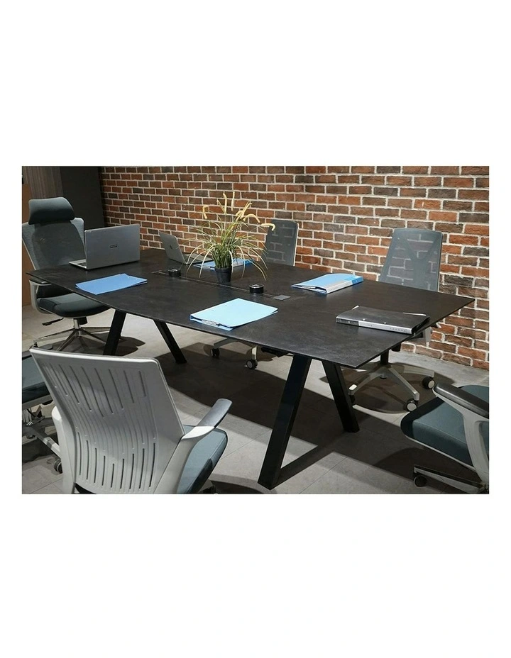 DOLAN Boardroom Meeting Table 2.4M - Black Concrete image 4