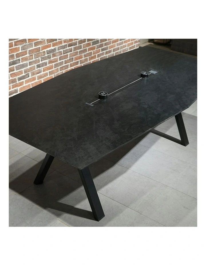 DOLAN Boardroom Meeting Table 2.4M - Black Concrete image 5