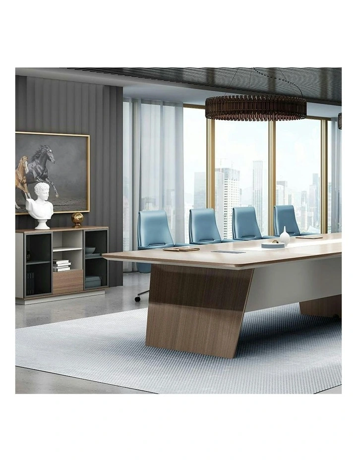 ANDERS Boardroom Table 240cm - Hazelnut & Beige image 2