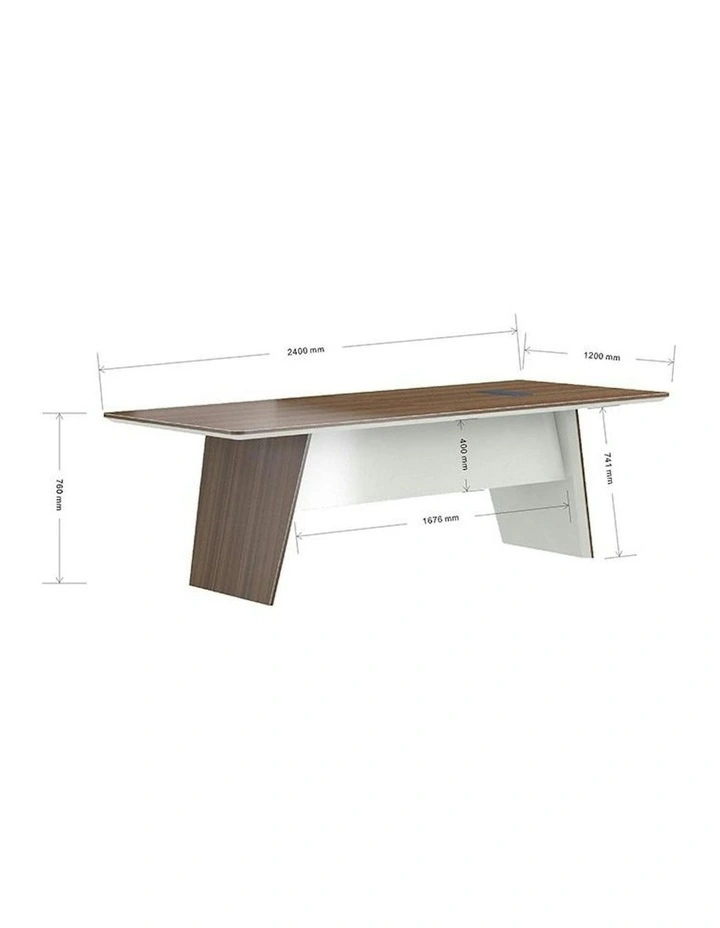 ANDERS Boardroom Table 240cm - Hazelnut & Beige image 3