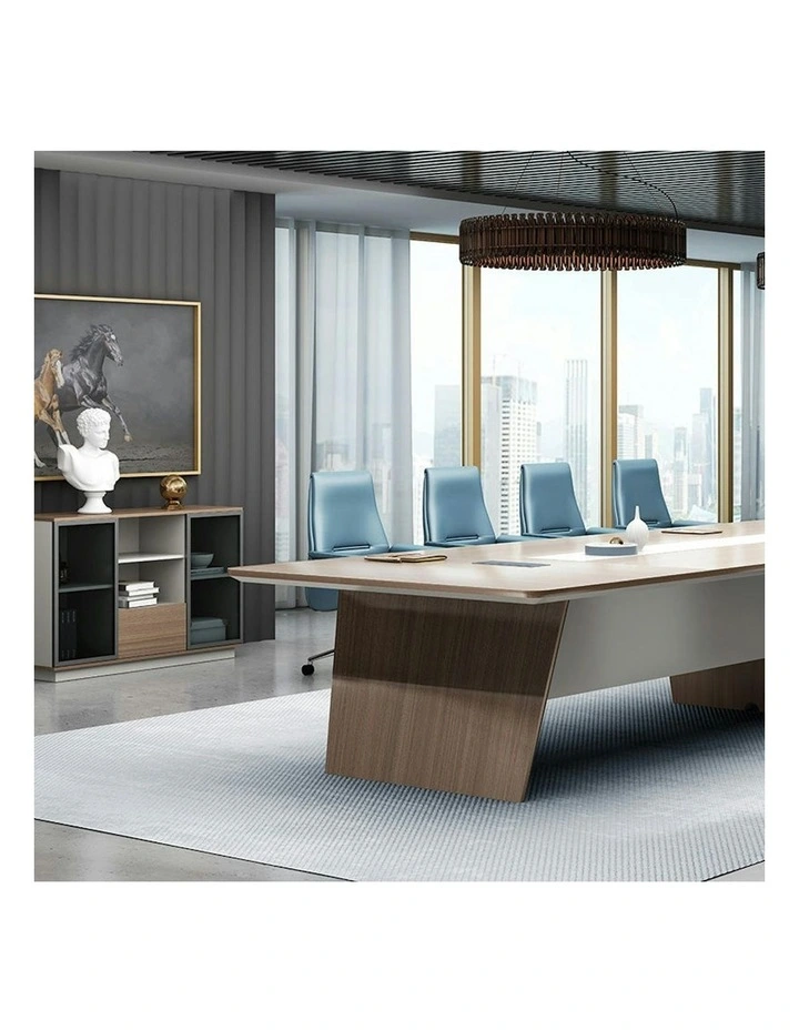 ANDERS Boardroom Table 240cm - Hazelnut & Beige image 5