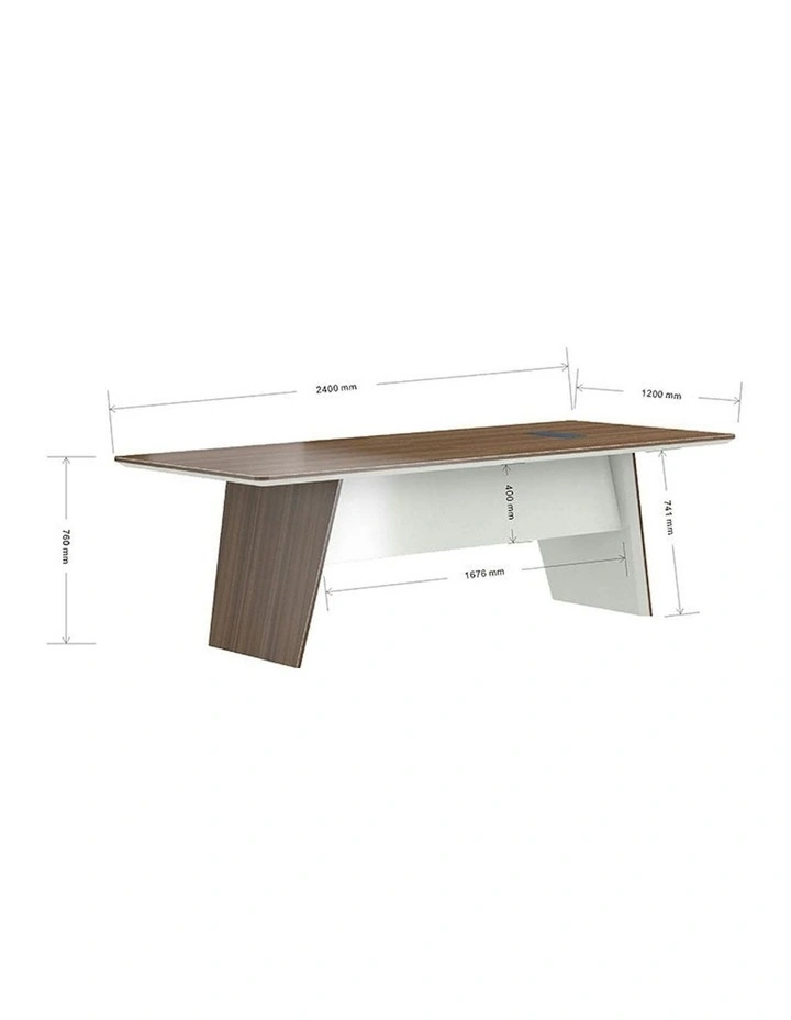 ANDERS Boardroom Table 240cm - Hazelnut & Beige image 6