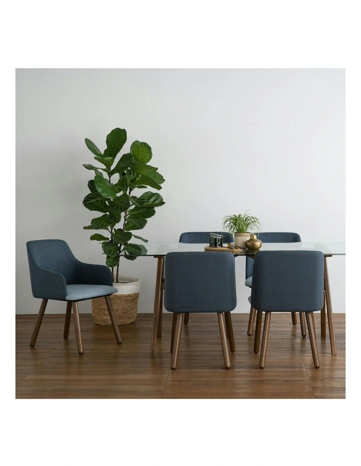 JOLLIN  Dining Chair - Walnut & Blue image 2