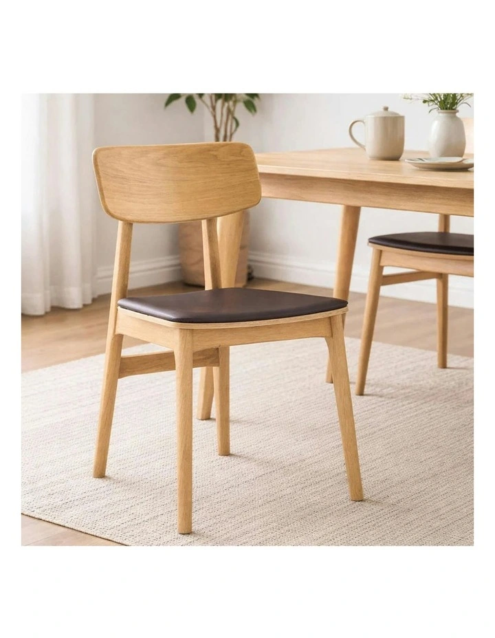 TACY Dining Chair - Oak & Mocha image 2