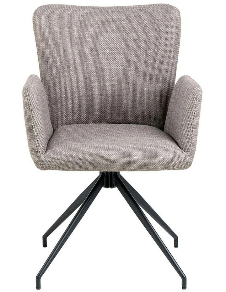 Laura Swivel Dining Chair - Grey & Black image 3
