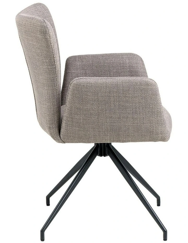 Laura Swivel Dining Chair - Grey & Black image 4