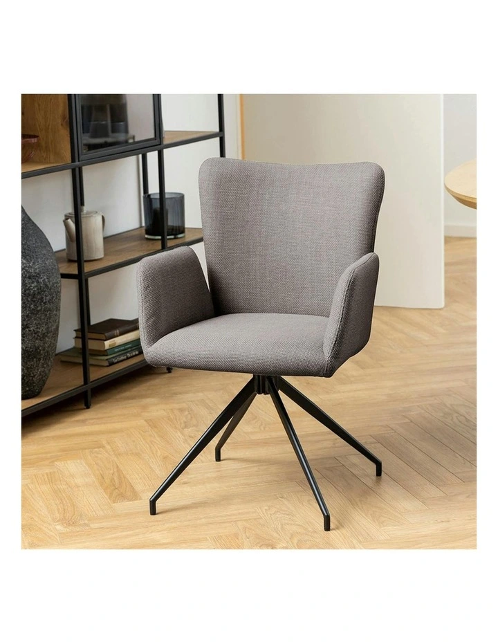 Laura Swivel Dining Chair - Grey & Black image 6