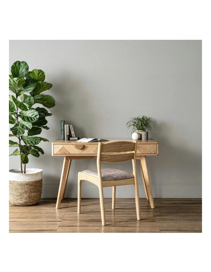 REVA Dining Chair - Oak & Beige image 2