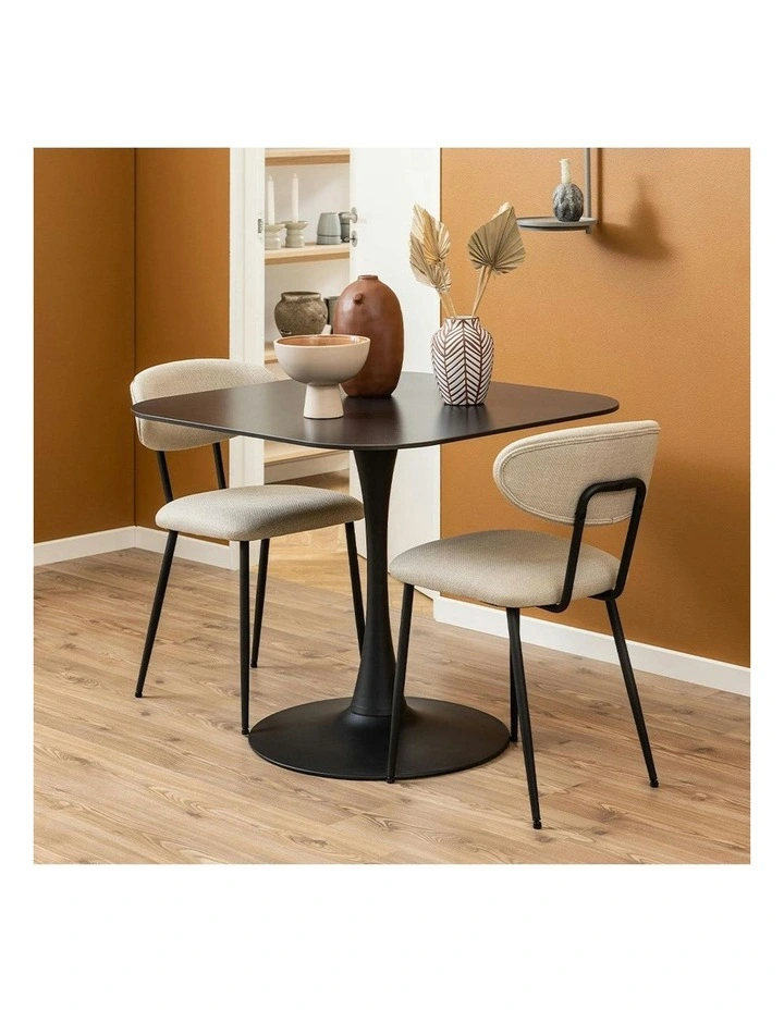 MARTA Square Dining Table 90cm - Black image 2