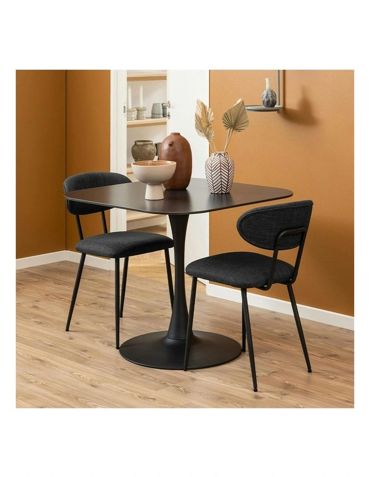 MARTA Square Dining Table 90cm - Black image 4