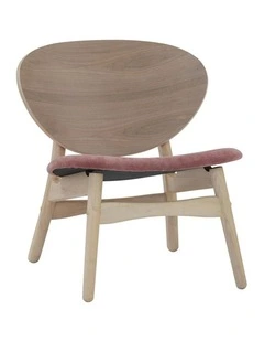 POLARA Lounge Chair - Oak & Salmon