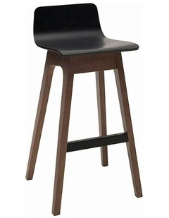 AVA Bar Stool - Black & Walnut