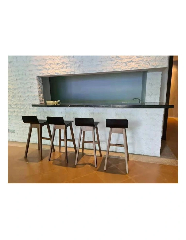 AVA Bar Stool - Black & Walnut image 2