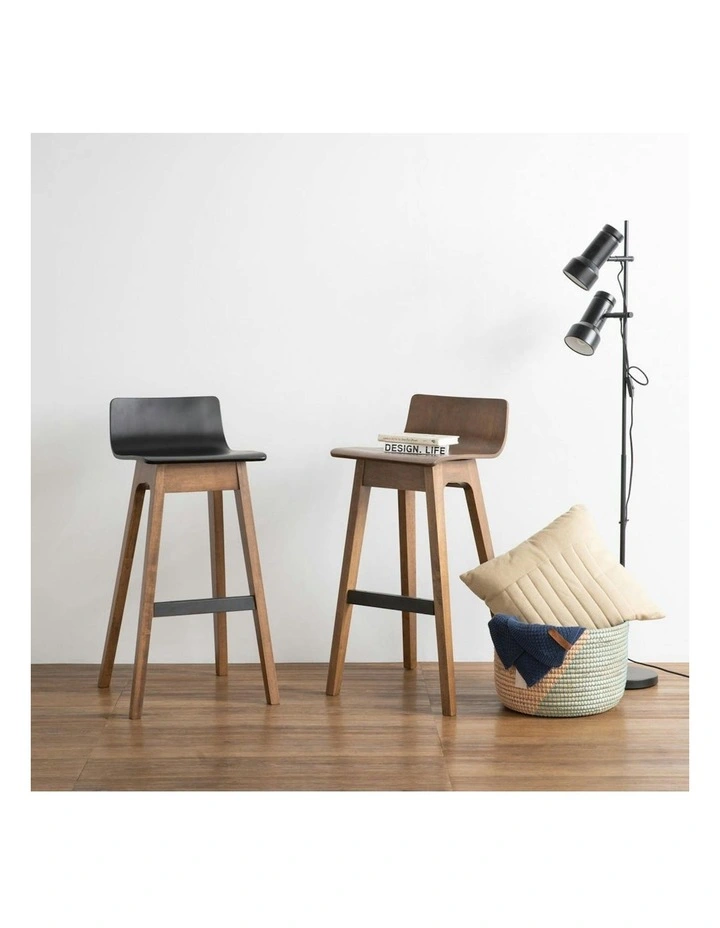 AVA Bar Stool - Black & Walnut image 5