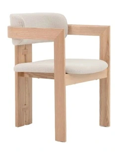 JALEN Dining Arm Chair - Cream & Natural