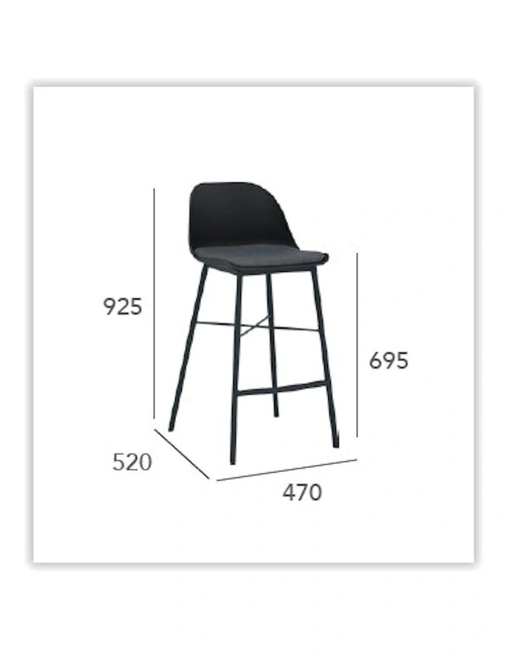 LAXMI Counter Stool - White & Black image 4