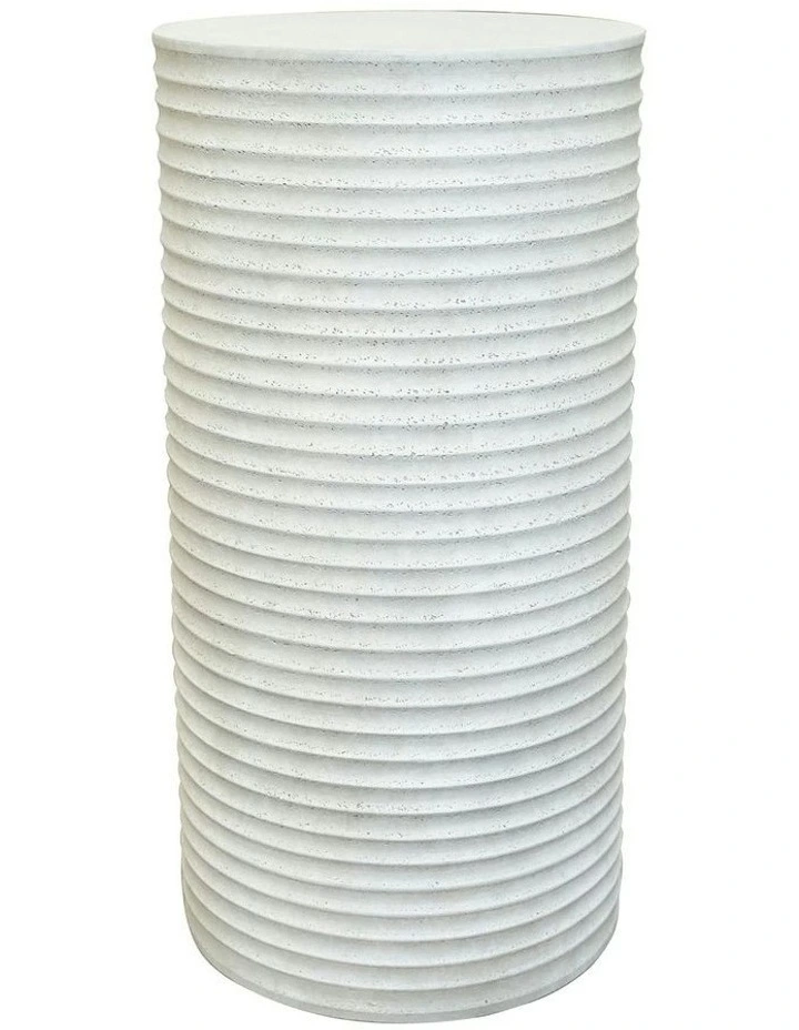 ROCCO Indoor & Outdoor Side Table Plinth 35 x 70cm - White Concrete image 1