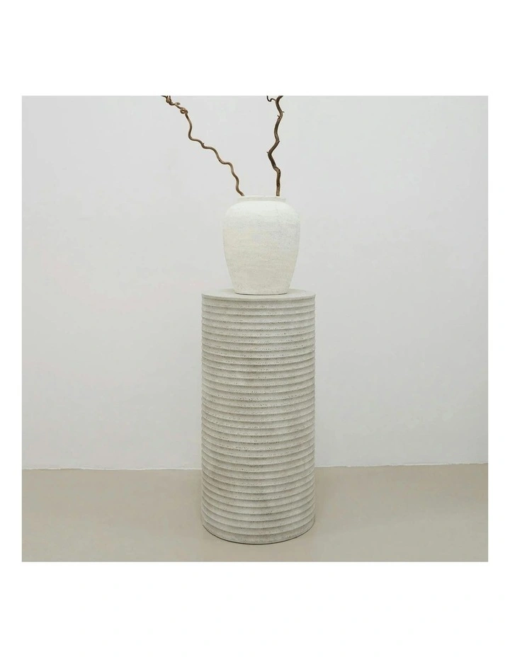 ROCCO Indoor & Outdoor Side Table Plinth 35 x 70cm - White Concrete image 2