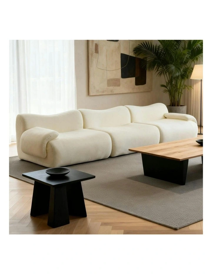 ZAHRA Three Seater Compressed Sofa White image 2