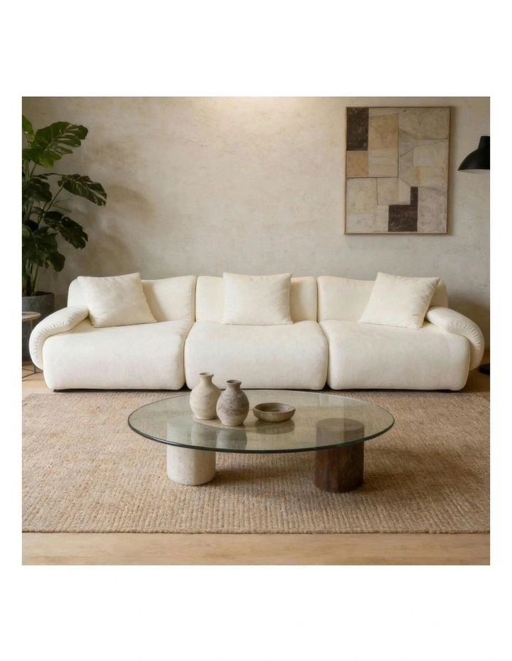 ZAHRA Three Seater Compressed Sofa White image 3