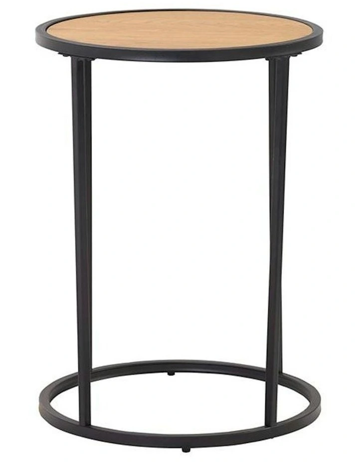 BRADFORD Side Table 40cm - Natural & Black image 1