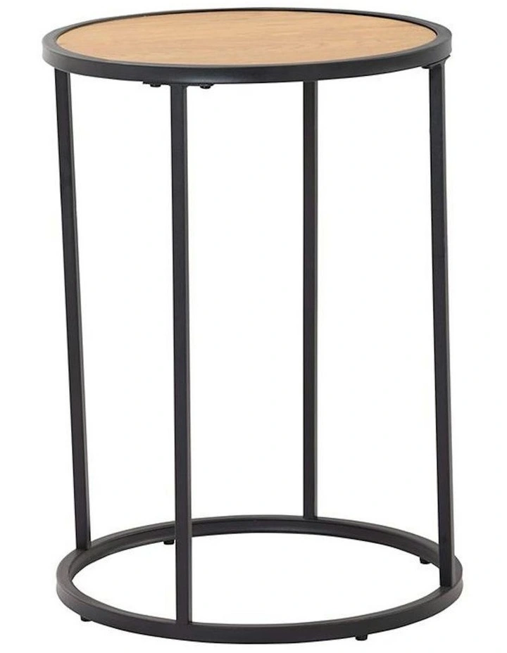 BRADFORD Side Table 40cm - Natural & Black image 4