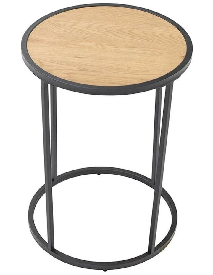 BRADFORD Side Table 40cm - Natural & Black image 5