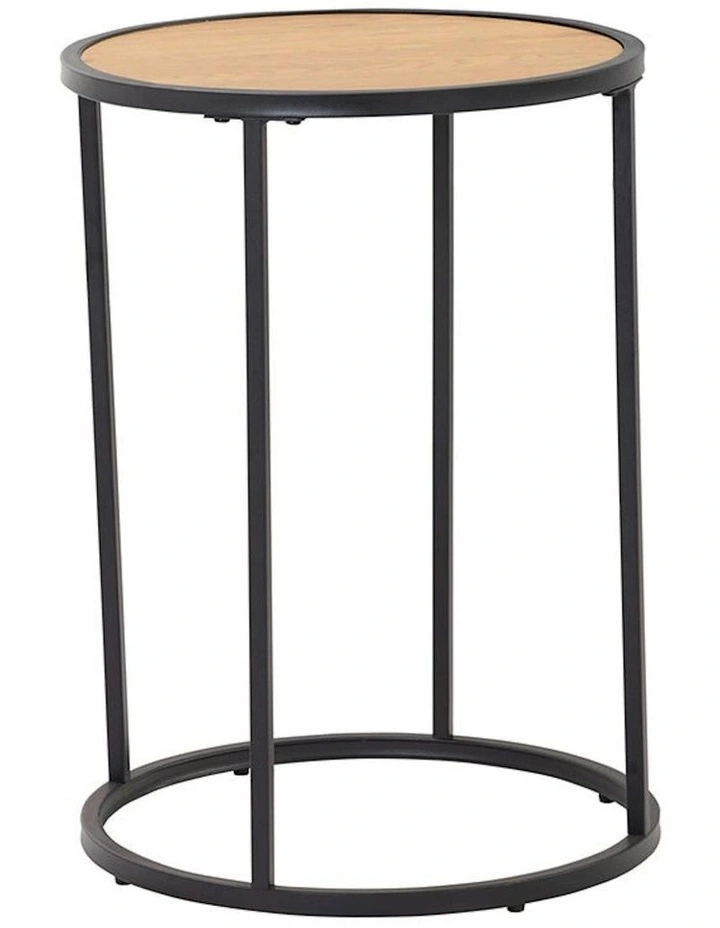 BRADFORD Side Table 40cm - Natural & Black image 7