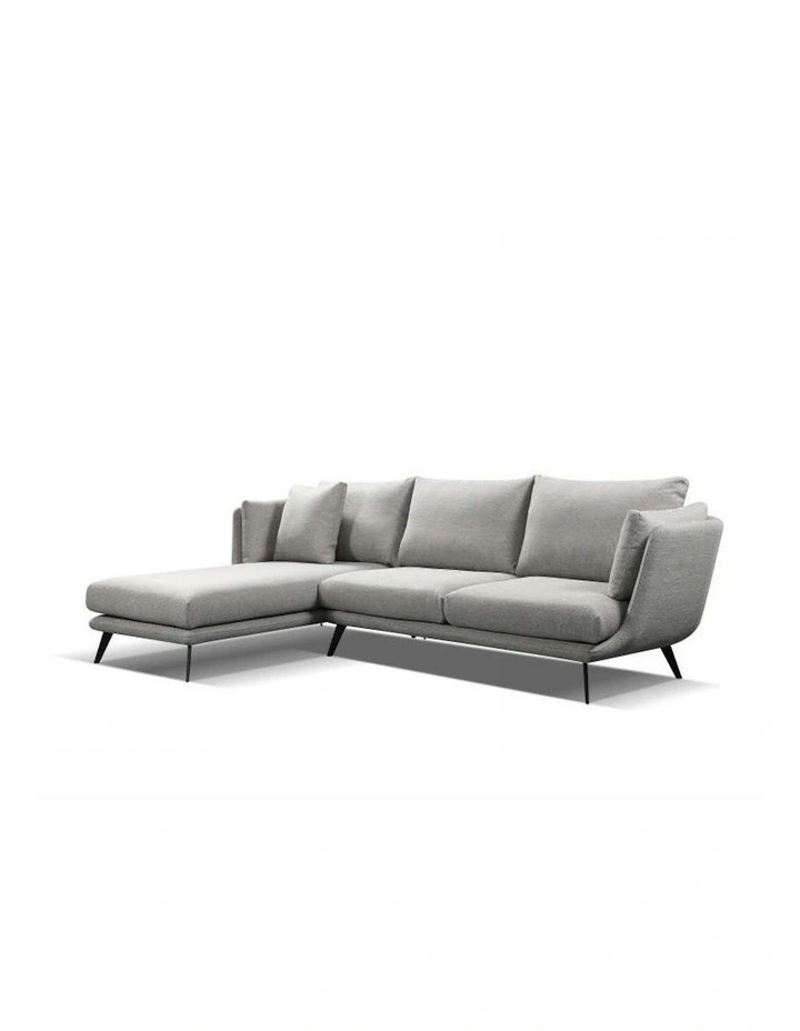RANNI 3 Seater Sofa With Left Chaise - Warm Grey image 1