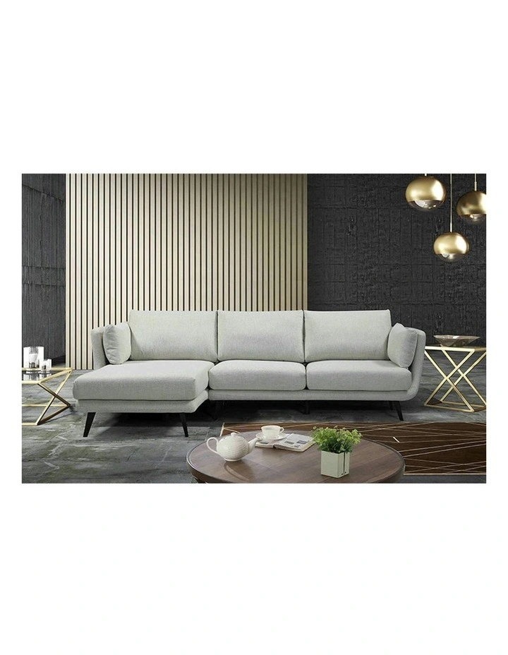 RANNI 3 Seater Sofa With Left Chaise - Warm Grey image 4
