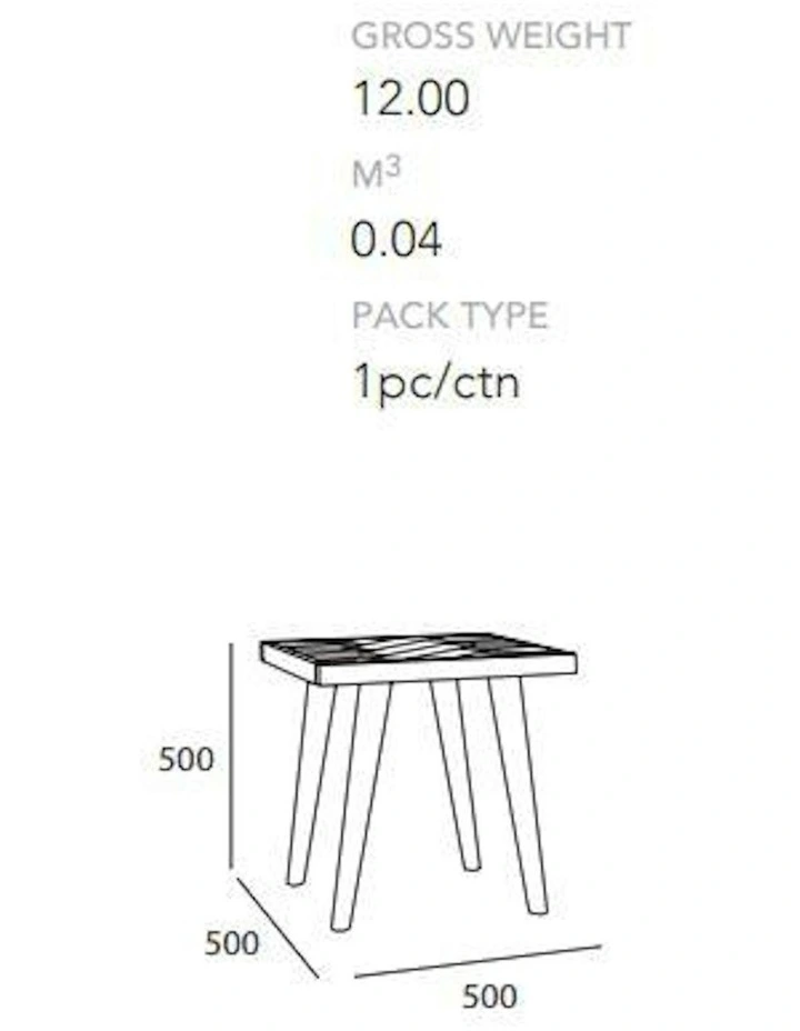 SIVAN Side Table 50x50cm Acacia Solid Wood - Brown image 3