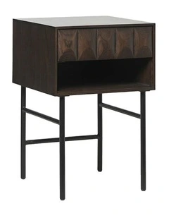 LATINA Side Table - Dark Brown / Black