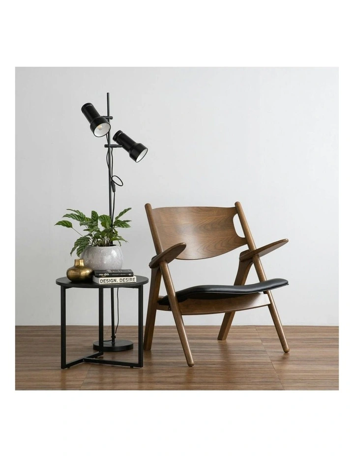CAMRY Lounge Chair - Walnut & Black image 2