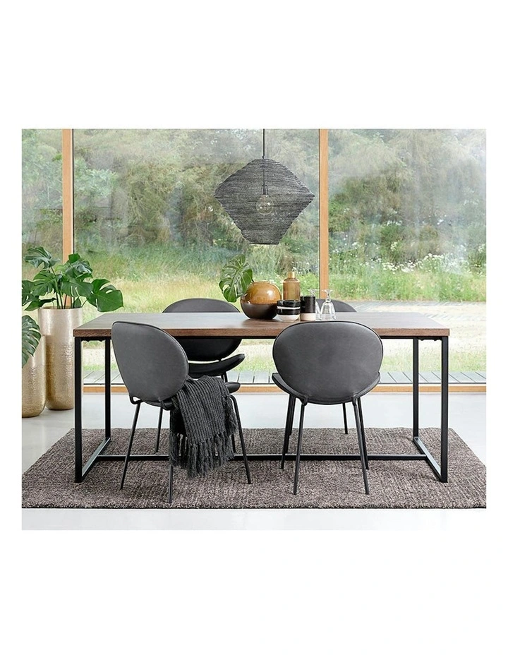 RIVOLI Dining Table 1.8M -  Smoked Oak / Black image 2