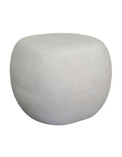 ROCCO Indoor & Outdoor Pebble Side Table Stool 50cm - White Concrete