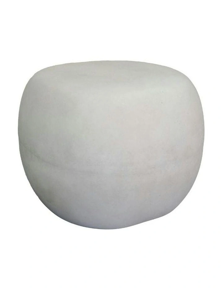 ROCCO Indoor & Outdoor Pebble Side Table Stool 50cm - White Concrete image 1