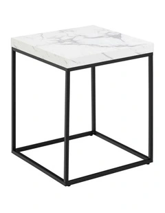 BAROSSA Side Table Marble look 40cm - White