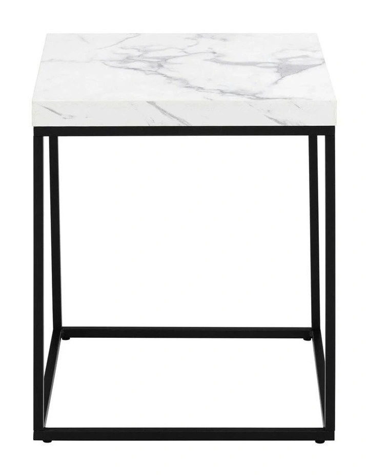 BAROSSA Side Table Marble look 40cm - White image 4