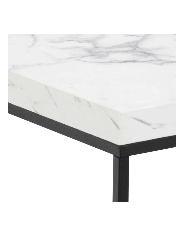 BAROSSA Side Table Marble look 40cm - White image 5