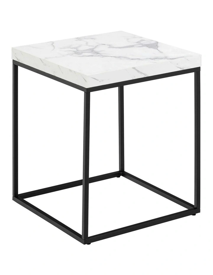 BAROSSA Side Table Marble look 40cm - White image 7