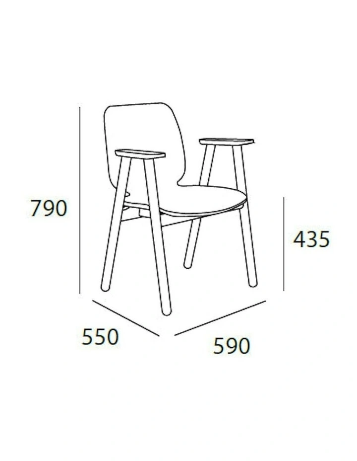 MISSIE Arm Chair - Oak   Burnt Umber image 4