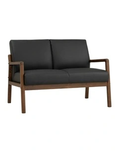 MENDO 2 Seater Lounge Seater - Black & Walnut