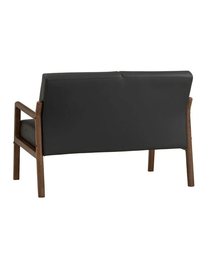MENDO 2 Seater Lounge Seater - Black & Walnut image 5