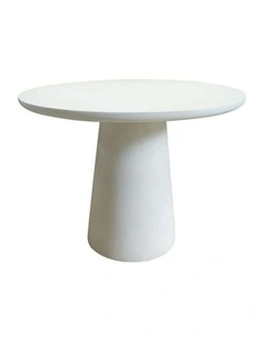 ROCCO Indoor & Outdoor Dining Table 100cm - White Concrete