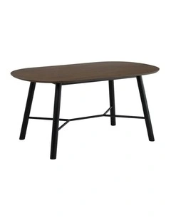 HAROLD Dining Table 160cm - Walnut & Black